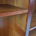 Vintage Deens Vakken Kastje Boeken Teak Hout Fineer thumbnail 6