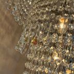 Xxl Vintage Opaline Teardrop Kroonluchter Pegels Kristal Hanglamp thumbnail 5