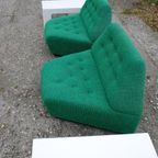 Jaren '70 Fauteuils Groen Met Tafeltjes thumbnail 8