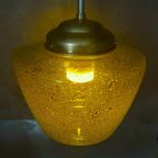 Vintage Groene Art Deco Bubbelglas Conische Hanglamp thumbnail 10