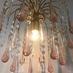 Murano Roze Teardrop Hanglamp Vintage thumbnail 5