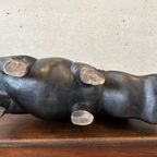 Xl Sculptuur Nijlpaard In Tropisch Hardhout thumbnail 12