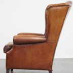 Comfortabele En In Goede Staat Verkerende Schapenleren Oorfauteuil Met Een Tijdloos Design thumbnail 2