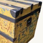 Fraaie Antieke Kist, Koffer, Hutkoffer Ideale Maat thumbnail 2