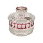 Bavaria Cristal Au Plomb Loodkristal Snuisterij Potje Met Deksel Rood Stermotief thumbnail 2