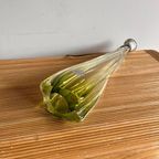 Val St Lambert Groene Kristal Glas Lamp Vintage thumbnail 10