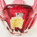 Gemerkte Midcentury Murano Glas Schaal Roze thumbnail 4