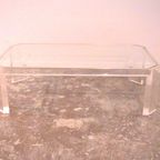 David Lange Lucite And Glass Coffee Table thumbnail 5
