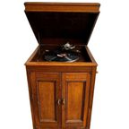 Vintage Grammofoon Meubel Met Grammofoon Speler thumbnail 6