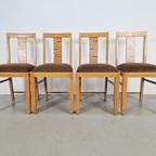 Set 4 Art Deco Eetkamerstoel Jaren 30 Stoelen Vintage Stoel thumbnail 11