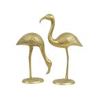 Vintage Koppel Gouden Flamingos Xl Koper Messing Beeld Mid Century Design 55Cm thumbnail 6