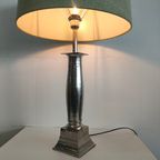 Hoge Tafellamp Met Groene Kap ('emperische Stijl') thumbnail 2