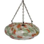 Art Deco - Hanging Flower Pot - Glass - Multi Color Spotted - Including Chains thumbnail 2