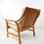 Vintage Rotan Fauteuil Nieuw Gestoffeerd Off White Rib thumbnail 8