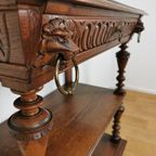 Landelijke Frans Eikenhouten Sidetable Wandtafel Met Lade thumbnail 15