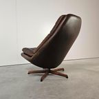 Vintage Deense Draaifauteuil, Kantelbaar, Leer thumbnail 12