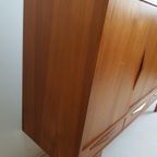 Vintage Teak Houten Dressoir | Highboard | Wandkast Deens thumbnail 11