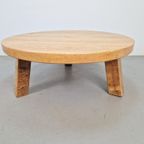 Brutalistische Ronde Salontafel Massief Eiken ´60 Japandi thumbnail 5