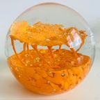 Vintage Presse Papier Glas Oranje thumbnail 3