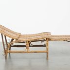 Geweldige Brocante Inklapbare Vintage Franse Rotan Lounge Fauteuil/ Deckchair thumbnail 3
