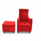 Senta Armchair / Hocker / Ottoman By Gerard Van Den Berg For Wittmann / Red Velvet Upholstery / M thumbnail 7
