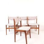 8 Vintage Deense Erik Buch Stoelen | Nieuw Gestoffeerd Roze thumbnail 6