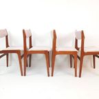 8 Vintage Deense Erik Buch Stoelen | Nieuw Gestoffeerd Roze thumbnail 22