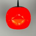 Pair Of Red Glass Artichoke Pendant Lights By Peill And Putzler thumbnail 10