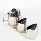 Art Deco Stijl - Bauhaus - Koffie/Thee Set. (4) - Metaal - Chroom - Zilver - Bakeliet - 2E Kwart thumbnail 2