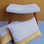Unieke Retro Vintage Kruk Stalen Pootjes En Teddy Stoffering thumbnail 7