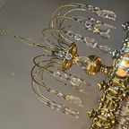 Xl Vintage Kroonluchter Kristal Messing Frame Zakkroonluchter thumbnail 4