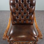 Rijk Gesneden Chesterfield Fauteuil Uitgevoerd In Rundleer thumbnail 7