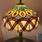 2 Beschikbaar Art Nouveau Tiffany Stijl Tafellampen Pauwen Motief thumbnail 8