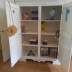 Witte Grote Houten Kast. Opsetims Demi-kast thumbnail 4
