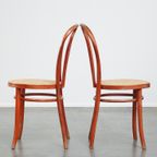 Super Charmante Set Van 2 Rode Vintage Thonet Design Bistrostoelen thumbnail 5