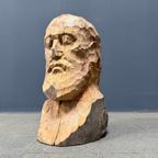 Uit Hout Gesneden Hoofd Of Buste Van Een Man Met Baard thumbnail 7