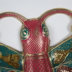 Enameld Brass Ashtray In The Shape Of A Butterfly - Ca. 1960 - As New thumbnail 9