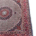 Handgeknoopt Moud Vloerkleed Vierkant 192X197Cm Wol Zijde Blauw Rood Perzisch Tapijt Wit thumbnail 9