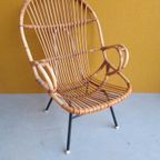 Vintage Rotan Fauteuil, Fifties Design, Rohe Van Sliedrecht thumbnail 4