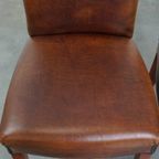 Tijdloze Set Van 4 Statige Comfortabele Eetkamerstoelen Van Schapenleer thumbnail 7