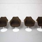 Set Of Four Swivel Tulip Chairs By Knoll International thumbnail 3