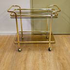 Vintage Serveerwagen Barcart Drankenwagen Trolley Messing thumbnail 5