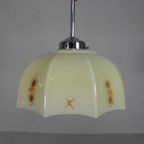 Art Deco Hanglamp Met Glazen Tienhoekige Kap, Jaren 30 thumbnail 16