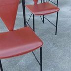 Set Van 4 Vintage Postmodern Leren Eetkamerstoelen thumbnail 3