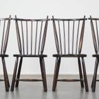 Set Van 4 Vintage Houten De Ster Gelderland Design Spijlen Stoelen thumbnail 3