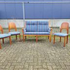 Vintage Eetkamerset - 3 Stoelen Pj Denmark + 1 Bankje Schou Andersen thumbnail 13