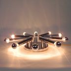 Verchroomde Sciolari Plafondlamp Met 10 Lichtpunten, Boulanger, Jaren 60 thumbnail 7
