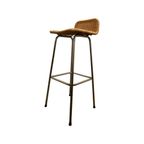 Dirk Van Sliedrecht - Rohe Noordwolde - Bar Stool With Wicker / Rattan Seat - In Great Condition, thumbnail 3