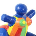 Vintage Kunstobject Beeld Dikke Dame Papier Maché Pop Art 38Cm thumbnail 6