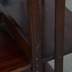 Luxe Antieke Engelse Houten Boekenmolen Op Wieltjes Uit Eind 19e Eeuw thumbnail 9